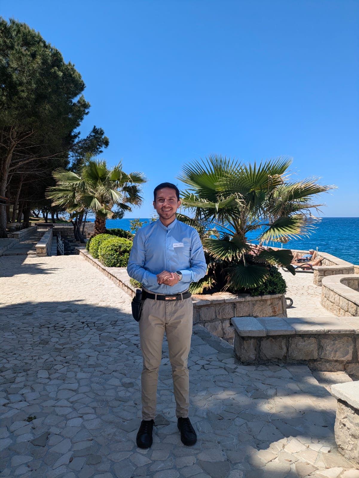 Sergio Perez in Montenegro, by the sea